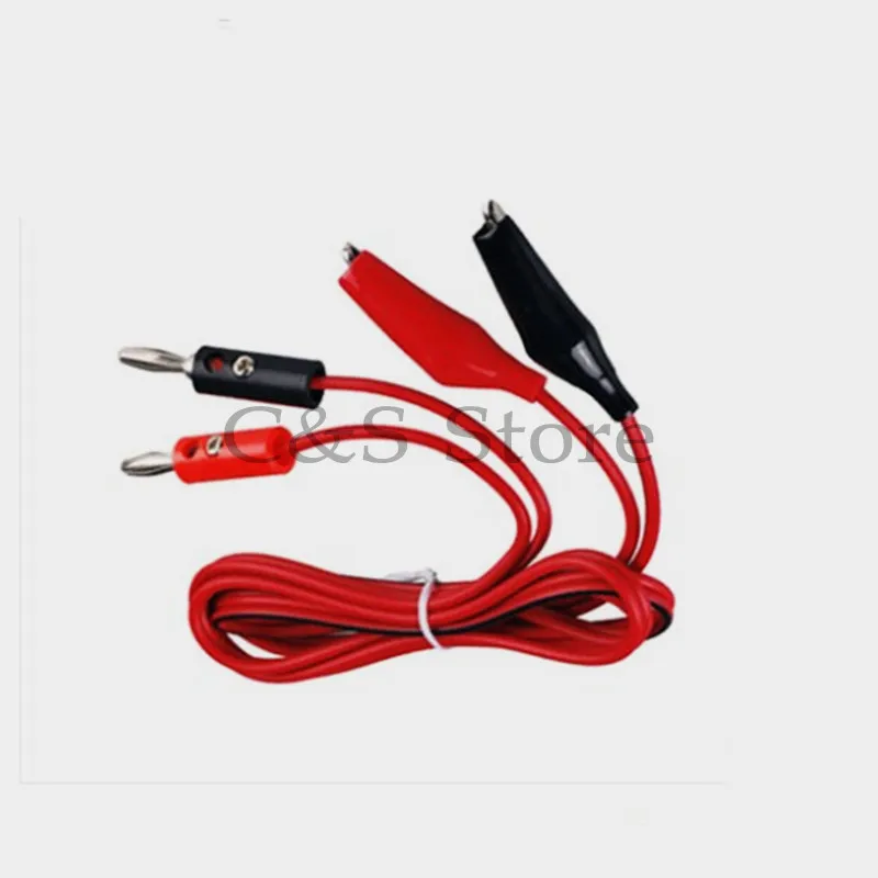 1M Alligator Cilp to AV Banana Plug Test Cable Lead Connector Dual Tester Probe 35mm Crocodile Clip for Multimeter Measure Tool