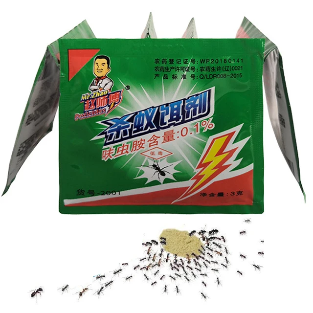 10 Darabok Erős Tiszta Hangya Csali Por Sárga Fekete Fehér Termeszek Hangyák Gyógyszerek Hatások Megsemmisítik A Fészek Csalitát - Image 6