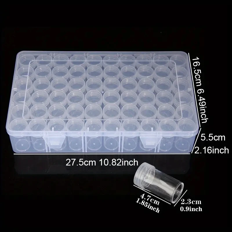 1pc 24/38/48/60/80 Slots Plastic Storage Box, DIY Diamond Painting Beads Charms Jewelry Accessories Organizer Box 3