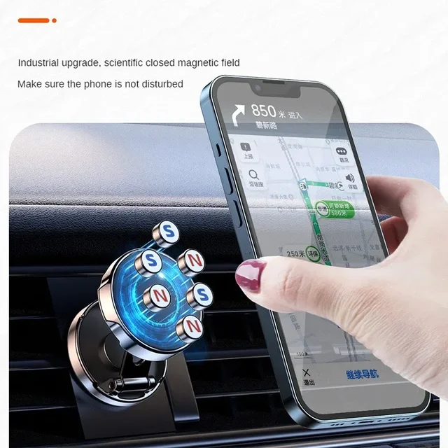 Supporto magnetico per telefono per auto Supporto per smartphone con magnete forte Supporto GPS per cellulare per IPhone 14 13 12 Pro Max X Xiaomi Samsung LG 2