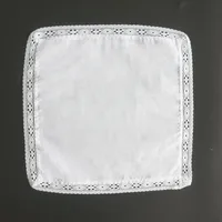 3Pcs 25x25cm 100% Cotton Women Lady Handkerchiefs White Color Embroidered Hankies Square Scarf DIY Painting 3