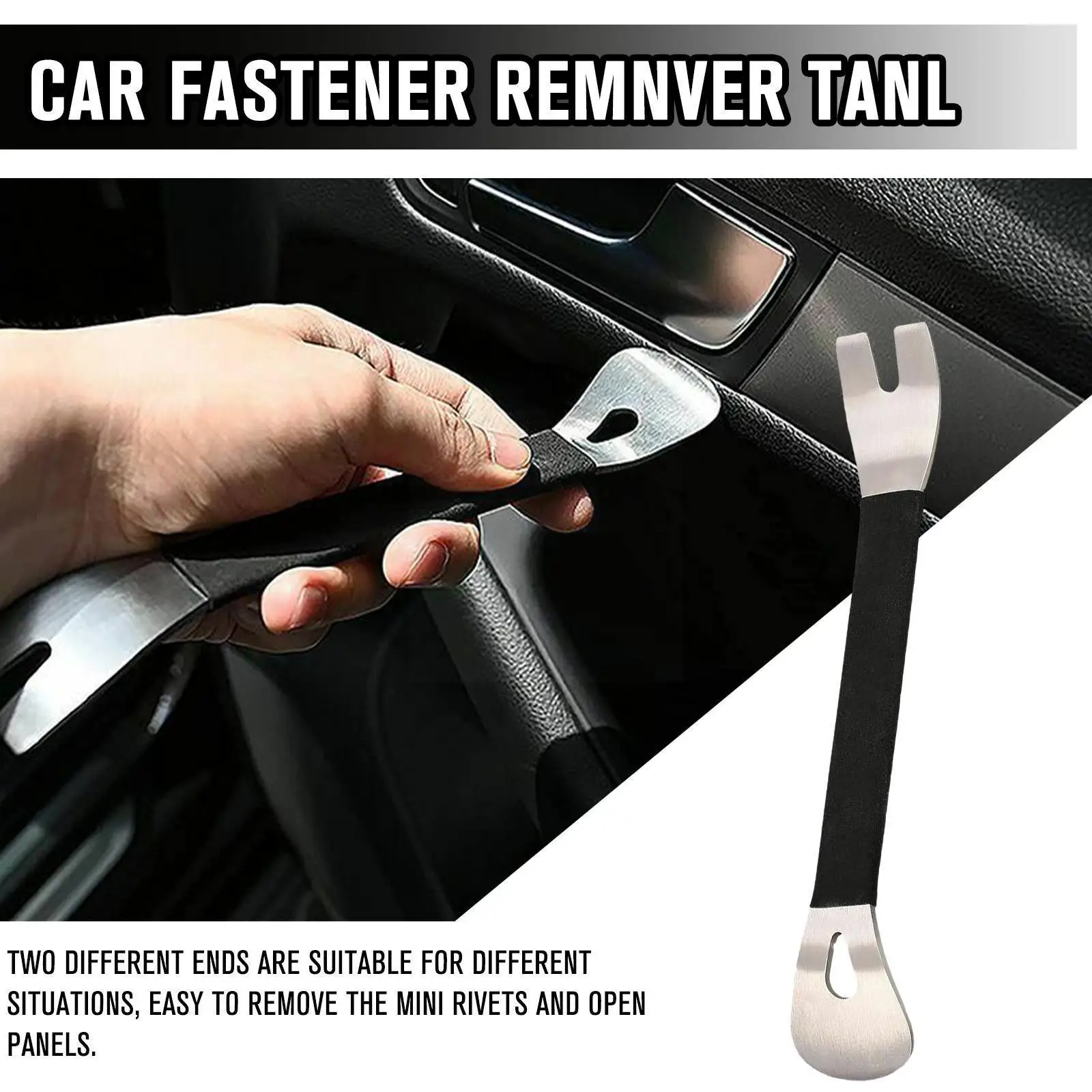 

Car Trim Removal Tool Stainless Steel Two End Trim Door Fastener Audio Remover Level Terminal Tool Tool Auto Panel Pry Remo V5H6