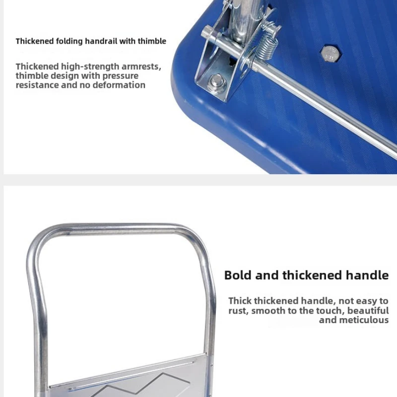 Folding trolley Pull goods Small trolley Warehouse trailer Portable four-wheel silent shopping Handling flatbed truck