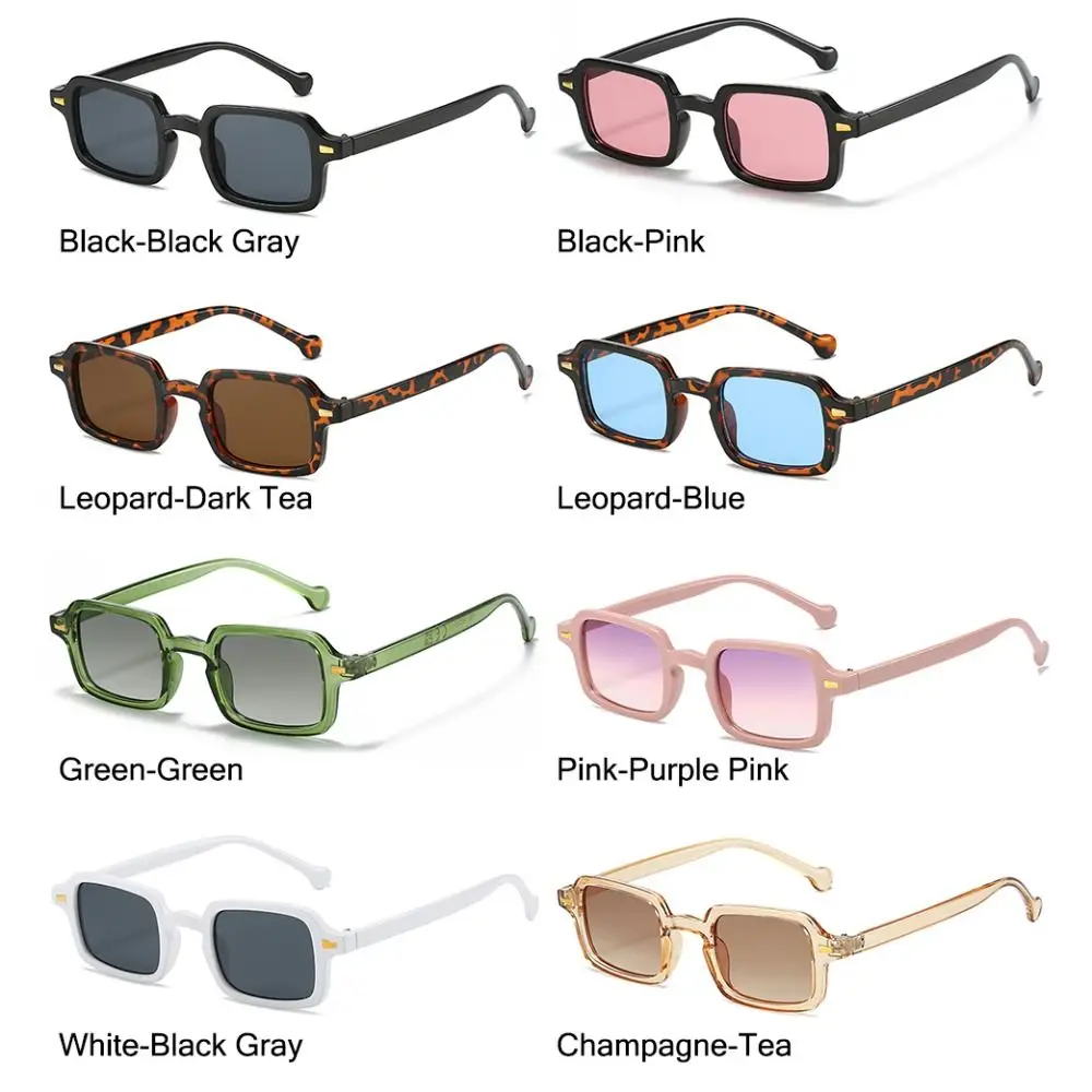 Eyewear Gradient UV400 Women Shades Men Sun Glasses Rivets Decoration Square Sunglasses