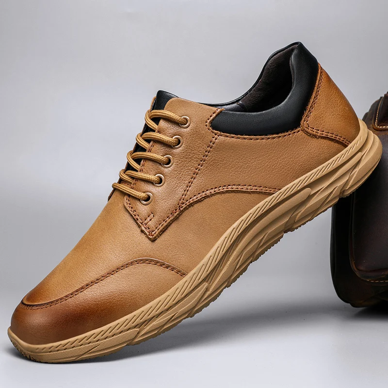 

Outdoor casual leather shoes lace up anti-skid hiking men's top designers new breathable luxury sports shoes Youth fashion2023