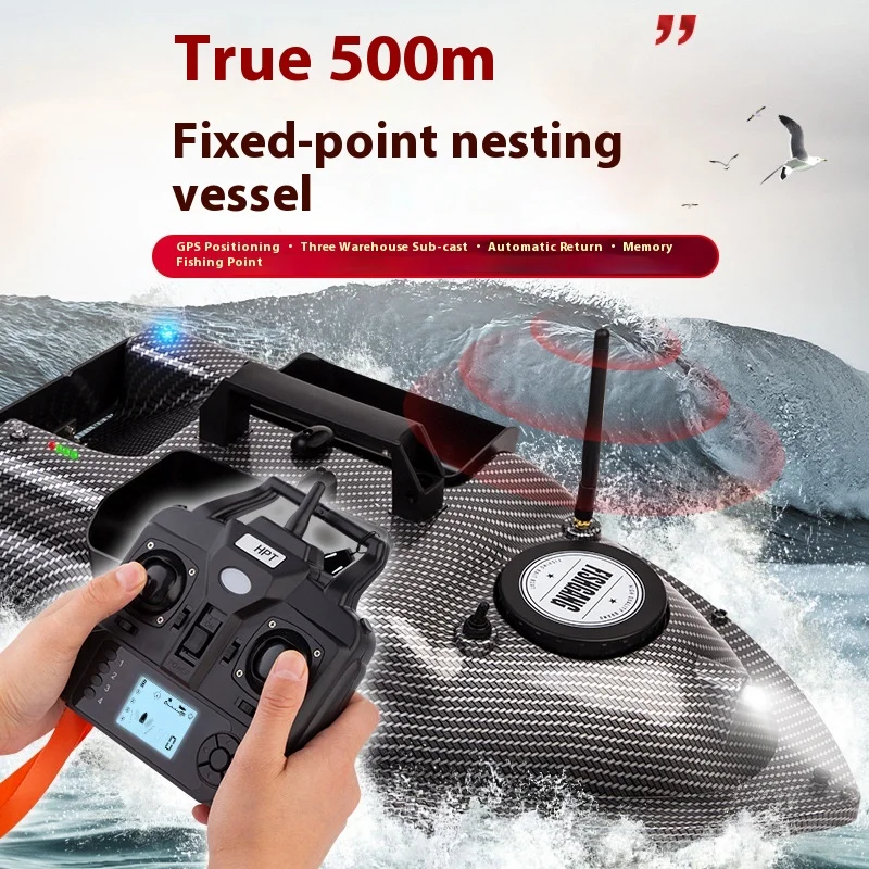 Rc Bait Boat 500m Auto Driving Return V900 Gps 40 Points Sonar 1.5kg V700 With Steering Light For Fishing Wireless Fish Finder 5