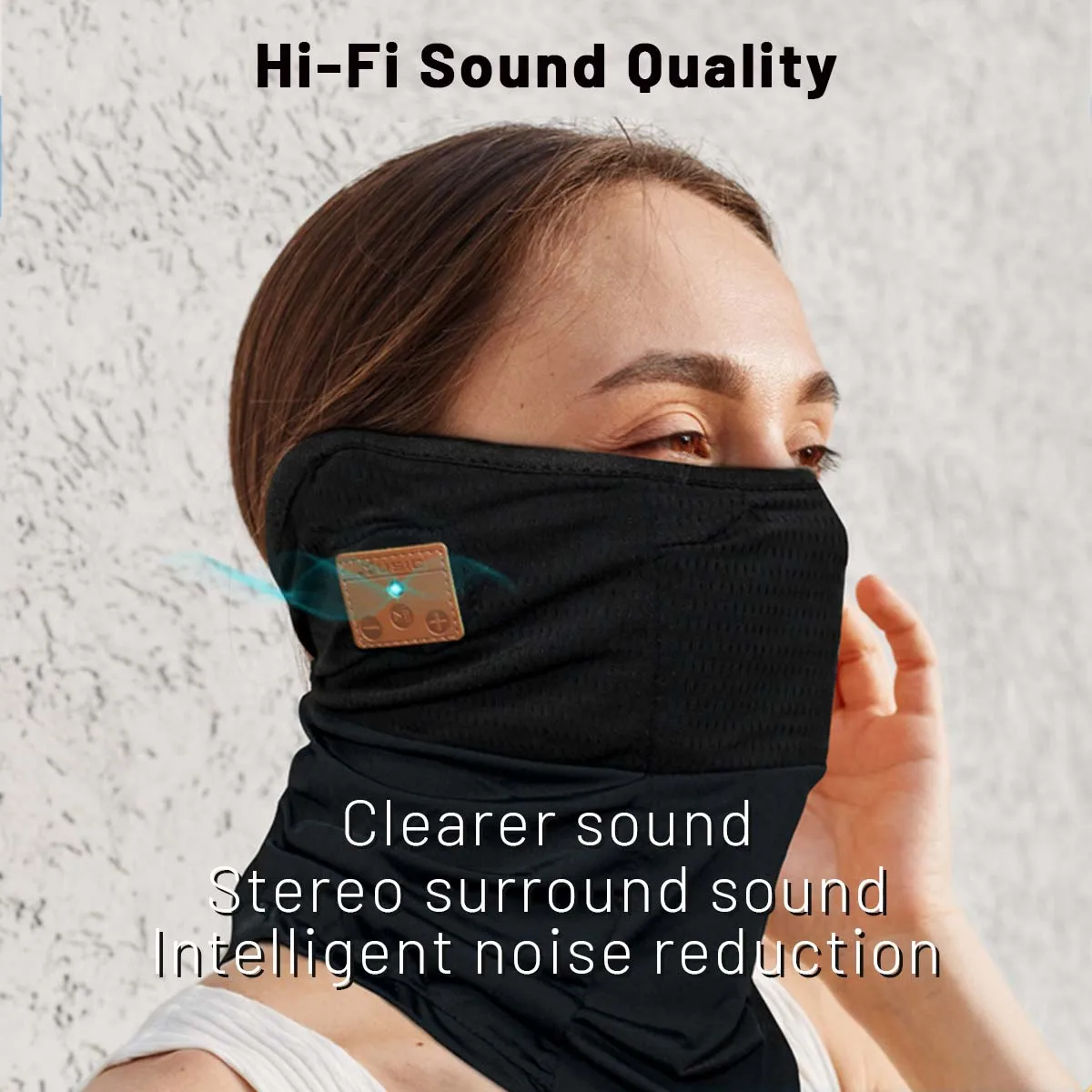 Outdoor Cycling Bluetooth Headphones Sports Sunproof Soft Face Mask Wireless Stereo Music Headset Handsfree Call for Running