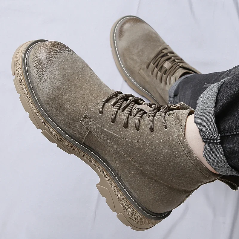 

New Men Outdoor Hiking Mountaineering Driving Desert Boots Work Sneakers Workplace Construction Industrial Non-slip Ankle Boots
