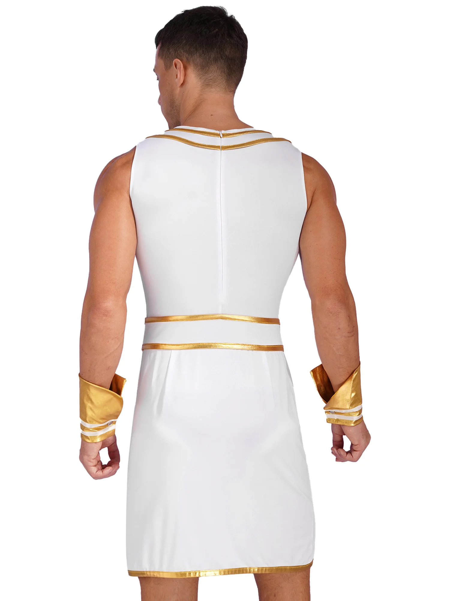 Halloween Egyptian Pharaoh Costumes for Men Carnival Party Cosplay  Masquerade Outfit Contrast Color Egypt Pries Dress with Cuffs - AliExpress, image size:1500x2000