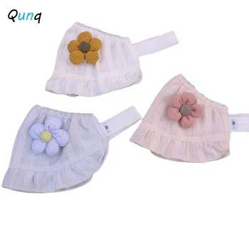 Qunq Summer Thin Applique Floral Kawaii Headband For Baby Girl Fontanelle Cap Newborn Fetal Cap baby Accessories 6