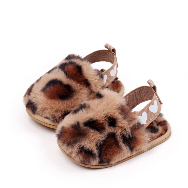 Baby Shoes-Winter Baby Plush Toe Soft Slippers for Girls Boys Indoor