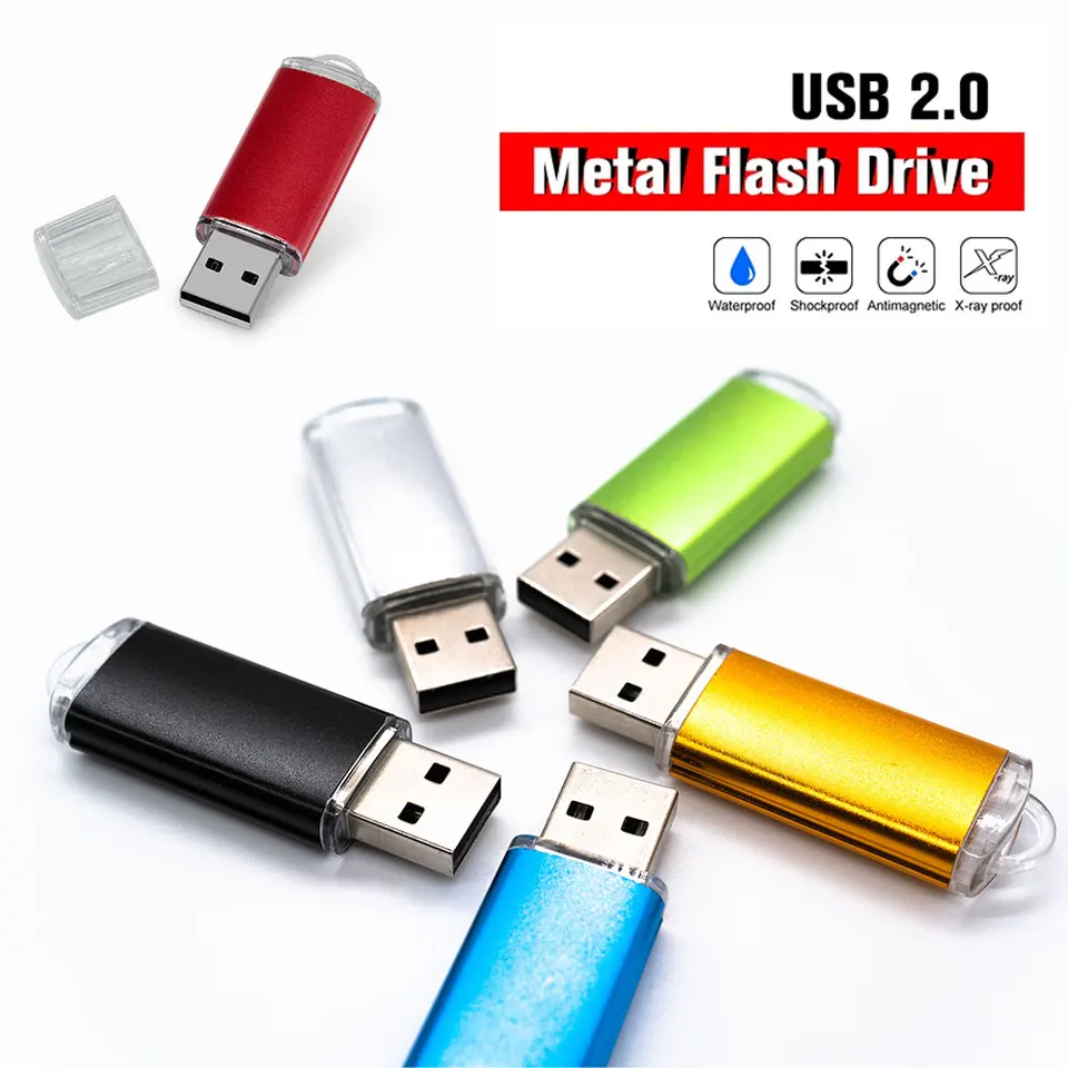 32GB Metallo USB 2.0 Flash Drive Memory Sti Bagagli Pen Disk Per PC Nero - Foto 3