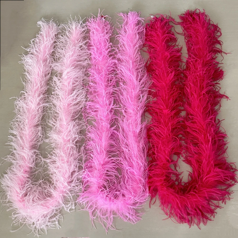 Fluffy Blue Large Ostrich Feather Boa Decoration for Party Wedding Clothes  Sewing Mini Dress Shawl Crafts Soft Plumes Accessory