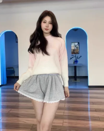 Women Summer Lace Patchwork Sport Shorts