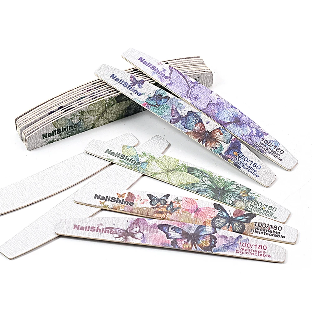 

20 шт./партия,Пилка для ногтей деревянная, зернистость 100/180,