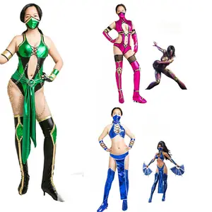 Costumebuy mortal kombat x tanya cosplay kobu jutsu traje amarelo macacão  de combate terno com luvas meias sexy bodysuit - AliExpress