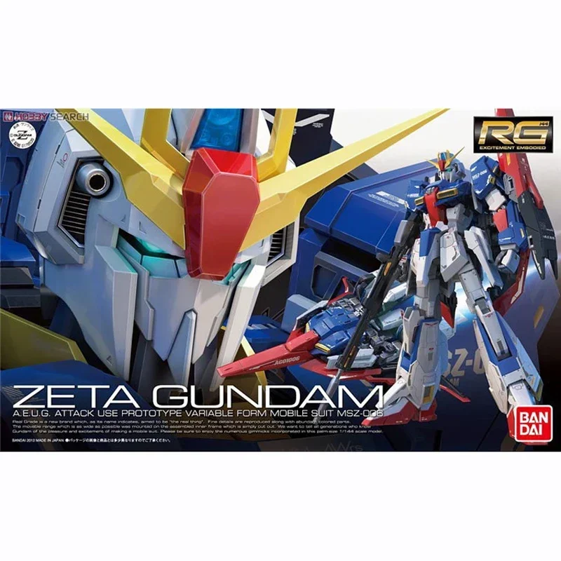 

Anime Original Bandai Gundam RG 10 1/144 MSZ-006 Zeta Gundam Assembly Model Anime Action Figures Collect Decorative Toys