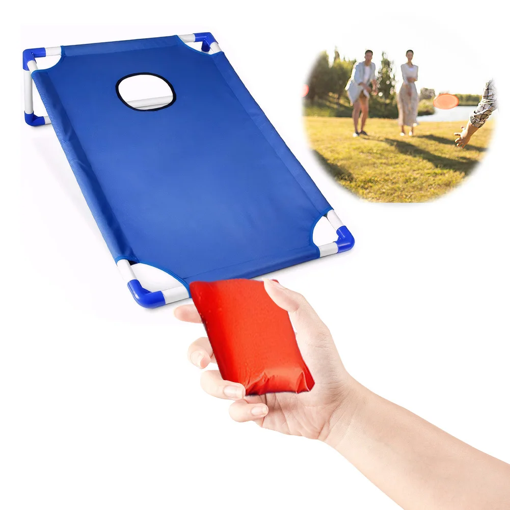 Sandbag Game Corn Hole Game Set Portable Cornhole Game Board with 6 Cornhole Bags for Kids Adults Family Outdoor Yard Beach Game
