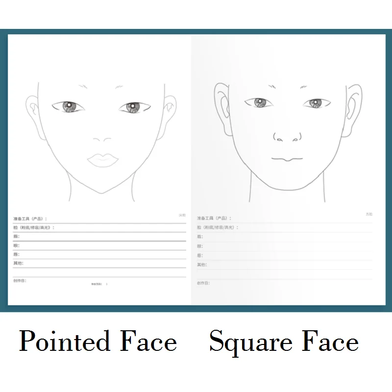 Plantillas faciales A4 para maquillaje, belleza, arte de gráfico facial, 30  hojas de papel