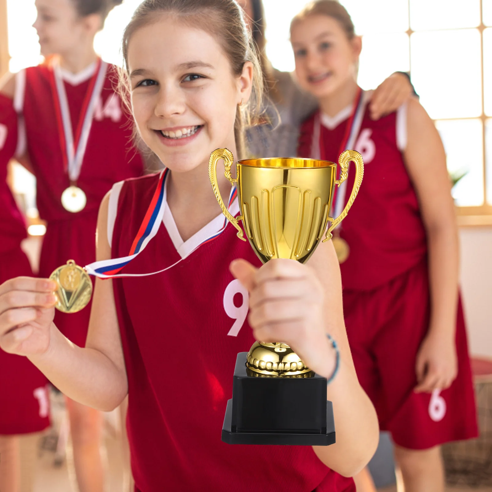 Trophy Award Gold Winner Reward Cups Student Sports Competition Plastic Trophy Cup Souvenirs Celebrations Gifts