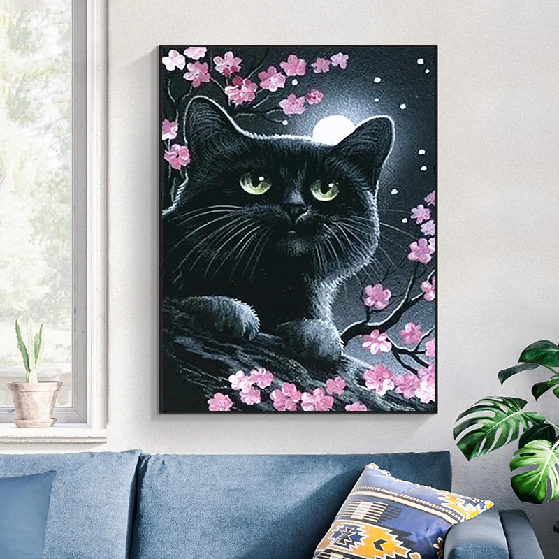 5D DIY diamond painting flowers and cats animals full diamond mosaic art flowers cats painting collection home decor pai