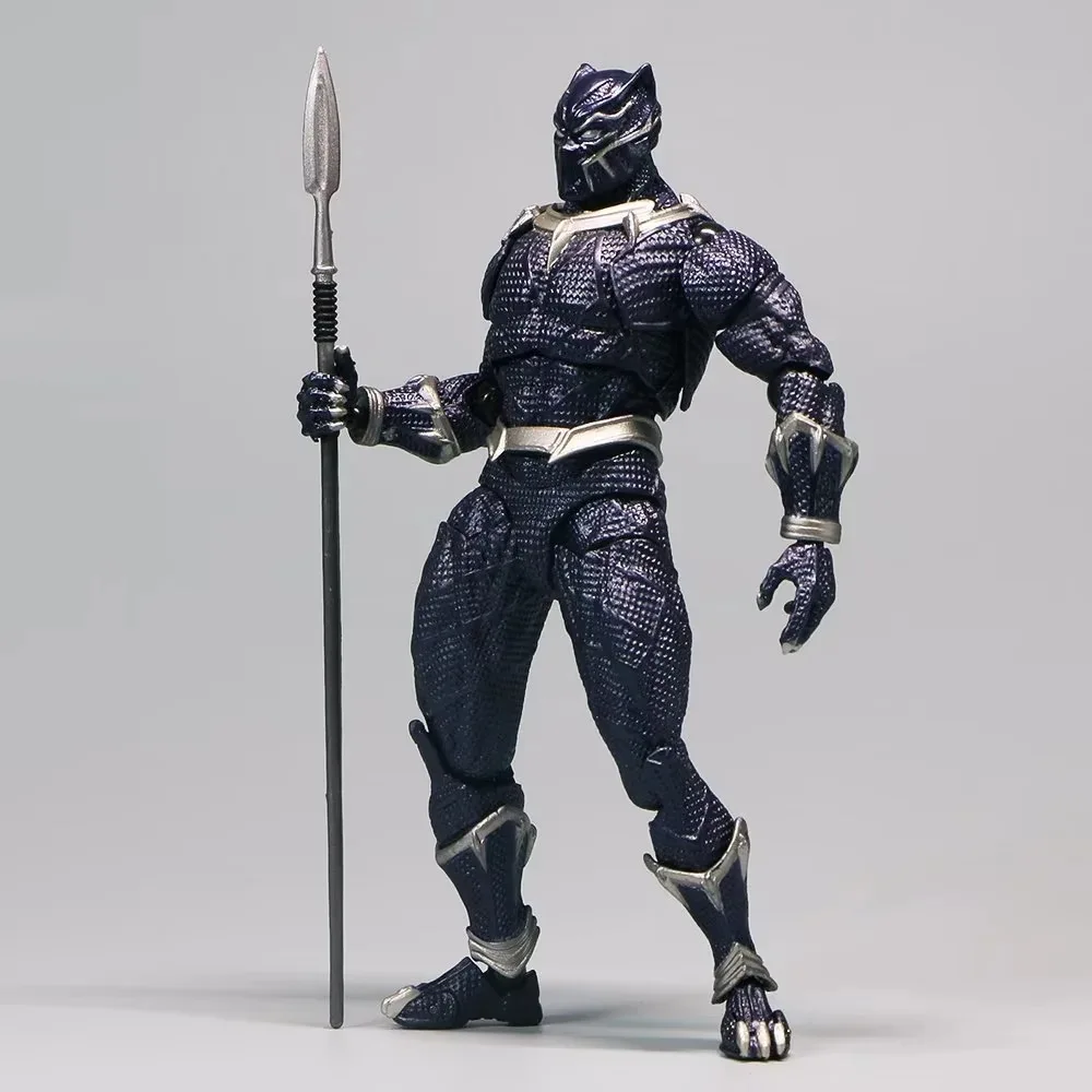 thumbnail image 1 of 15cm Amazing Yamaguchi Black Panther Action Figure Collection Model Kaiyodo Revoltech #030 Marvel T Challa Movable Figurine Toys, 1 of 2