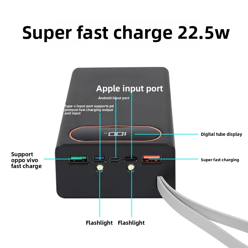 빠른 충전 22.5W DIY 12X18650 배터리 보조베터리 케이스 보조베터리 홀더 쉘 LCD 디스플레이가 있는 휴대용 배터리 보관함
