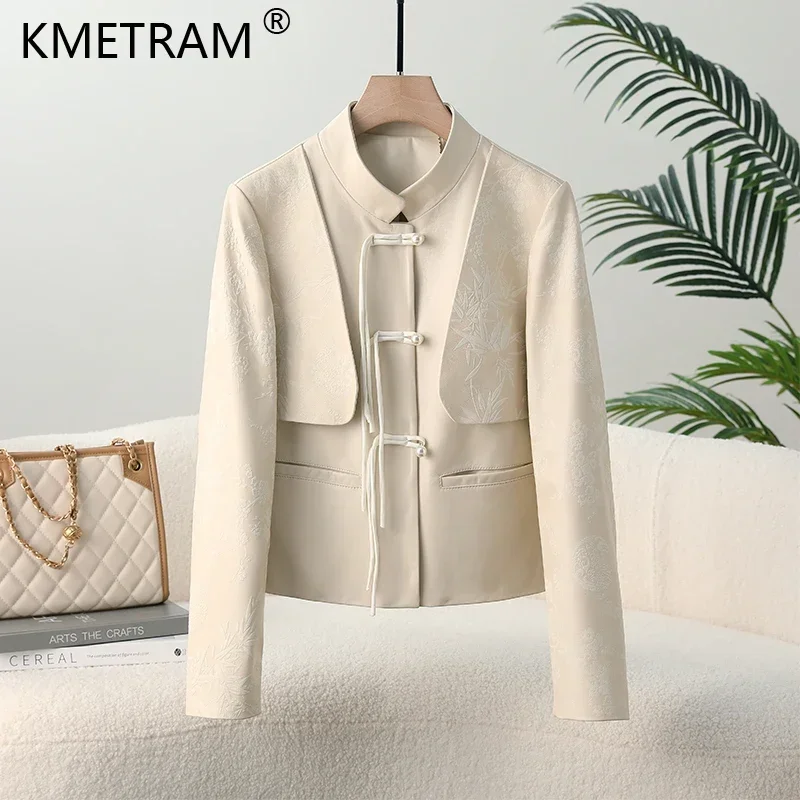 

Real Leather Jacket Women 2023 Fall Winter Top 100% Genuine Sheepskin Coat Embossed Short Coats and Jackets Casaco Feminino