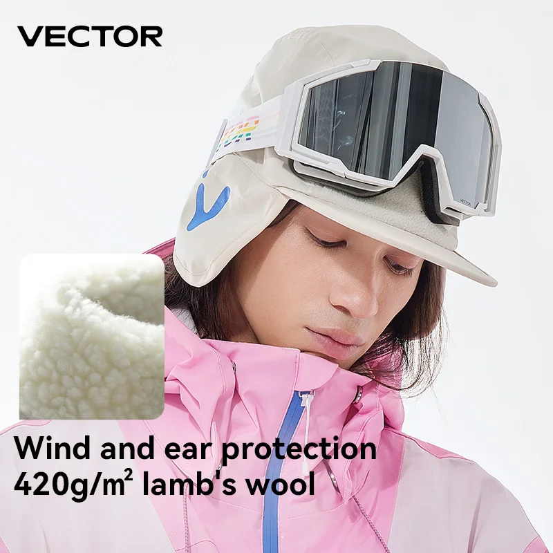 VECTOR Eskimo Children's Lamb Fleece Ear Protection Hat Is Cold Resistant Warm Soft and Skin Friendly with A Three-dimensional