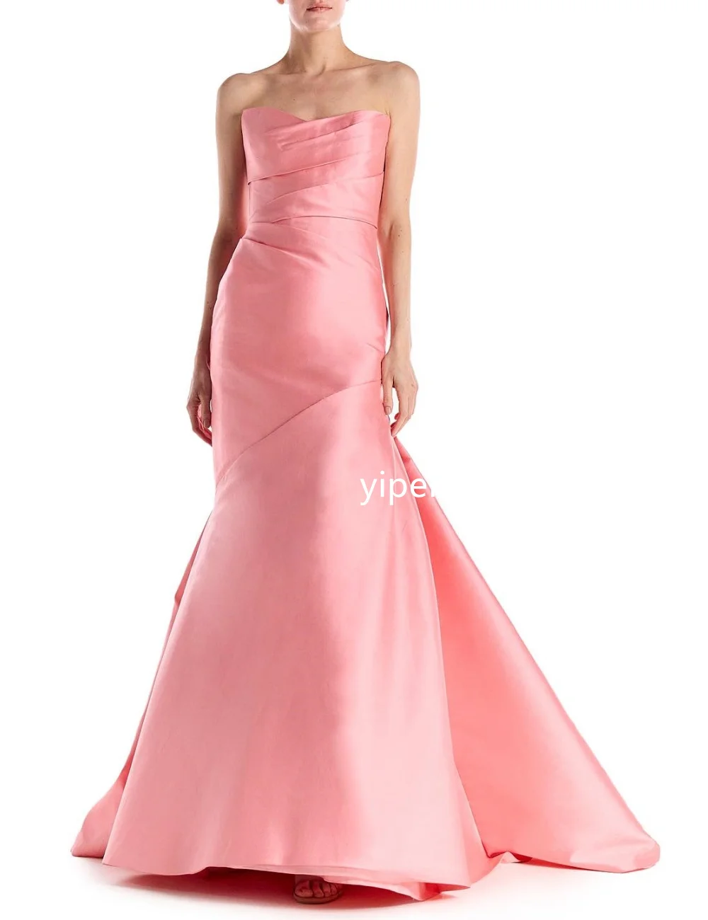 High Quality Pleat Trumpet Sweetheart Long Dresses Cocktail Dresses Sparkle Chinese Style Formal Simple Sizes Availab