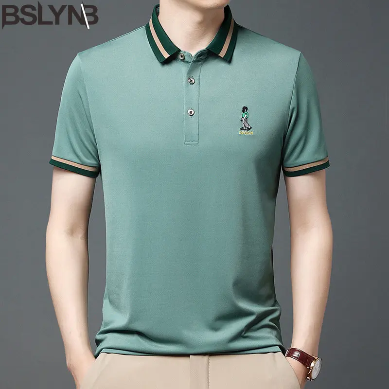 

Summer POLO Shirt Men's Embroidered Classic Polo T Shirt