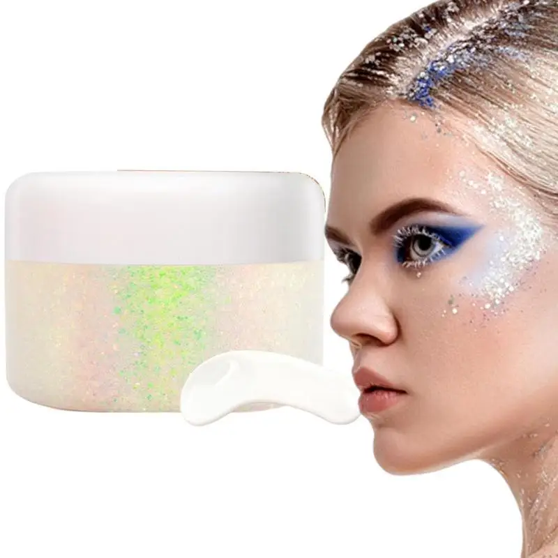 

Блестящий Блеск для тела, макияж для лица, тела и волос, блестящий массивный макияж с блестками в виде русалки, праздничный Макияж волос для тела и лица