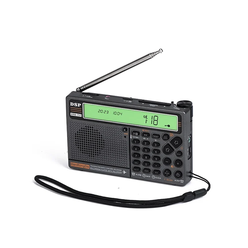 Hanrongda Hrd-757 Hrd757 Am/Fm/Sw Hf/Uhf/Vhf/Airband Full Band Radio Bluetooth Tf Card Play App Telecomando Sos Batteria Di Allarme
