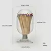 Glass Matchstick Holder Match Cloche Bottle Strike Jar Home Display Glass Bottle Matches Container Glass Display Dome 6