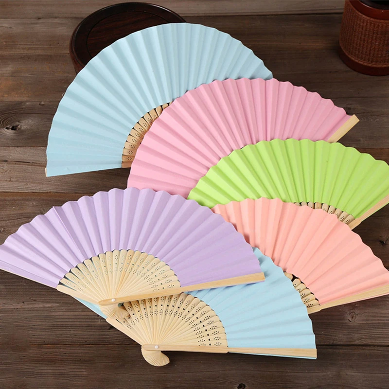 Folding Fan Hand Fan 1Pc Paper Bamboo Folding Hand Fan Wedding Personalized Fsahion Fans Party Decor Art Craft Chinese Dance Fan Home Ornaments Gifts