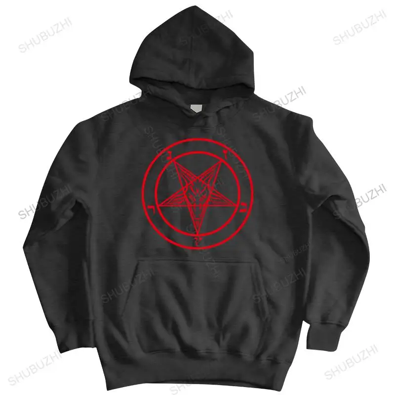 

Fashion brand sweatshirt mens loose hoodies Baphomet Symbo Funny black warm coat Top Cotton Brand casual hoody bigger size