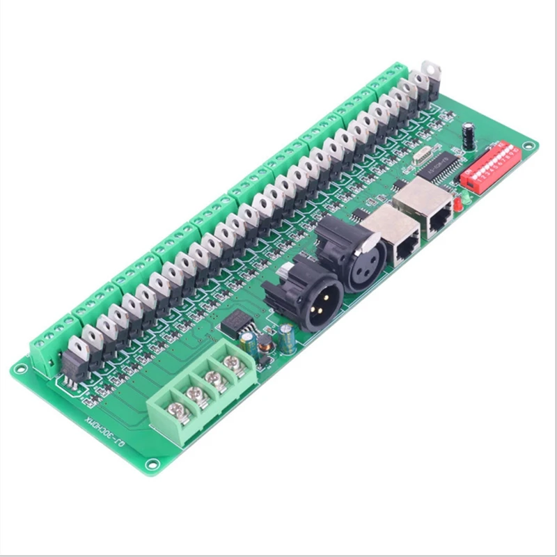 

DMX Decoder 30 Channels RGB LED Strip Lights Driver DMX 512 No Plastic Box Controller DC 9V- 24V DMX512 Dimmer