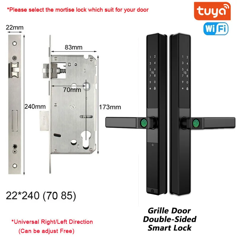 قفل باب ذكي بصمة تويا مقاوم للماء