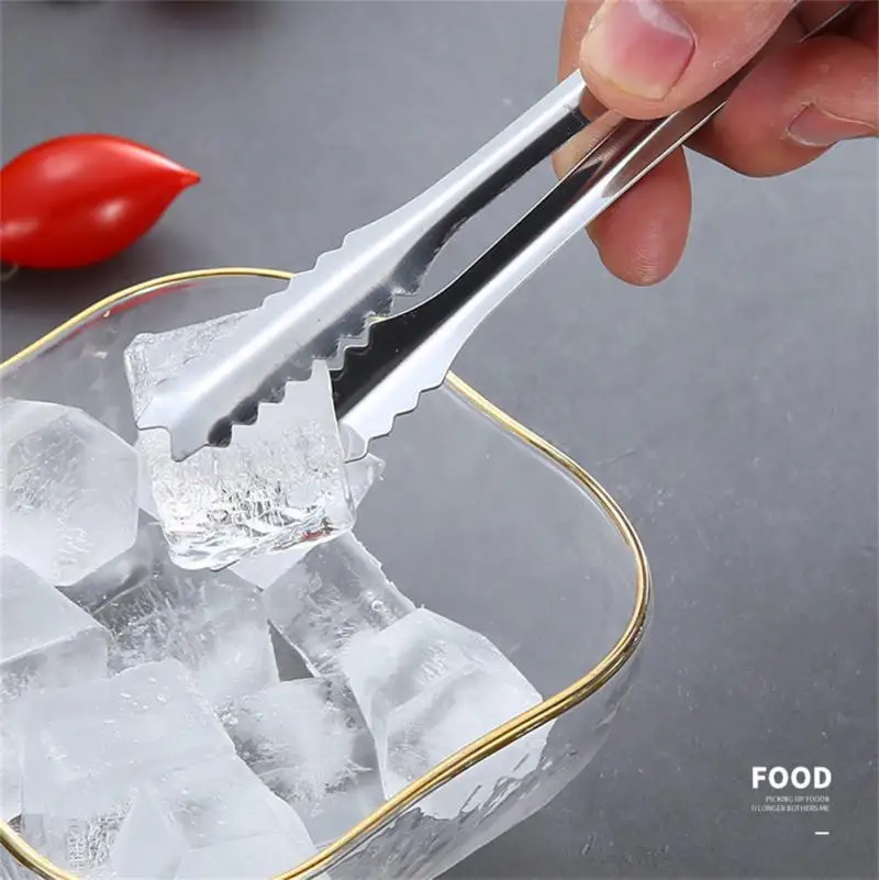 Unique Bargains Kitchen Metal Salad Ice Cake Bread Food Clip Clamp Tongs  Silver Tone 3 Pcs