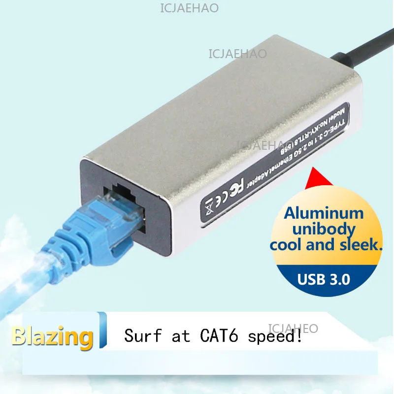 USB 타입 C 이더넷 어댑터 네트워크 카드 타입-C to RJ45 1000/2500Mbps 랜 인터넷 케이블 (맥북 PC 윈도우 XP 7 8 10 LUX 호환)