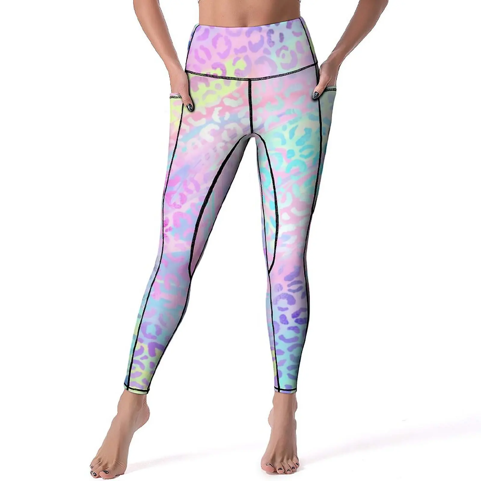 

Abstract Leopard Yoga Pants Sexy Rainbow Print Design Leggings High Waist Gym Leggins Female Kawaii Stretchy Sports Tights