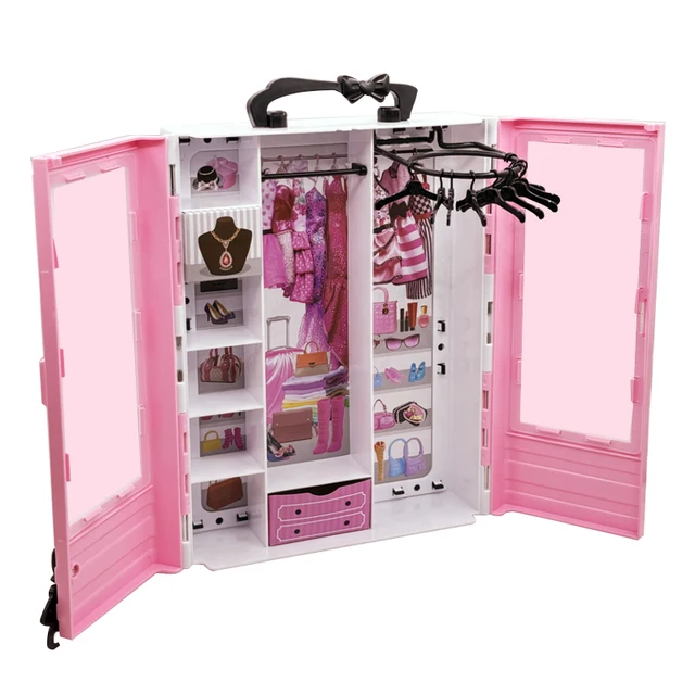 75PCS Wardrobe Set Portable With Doll Clothes and Accessories