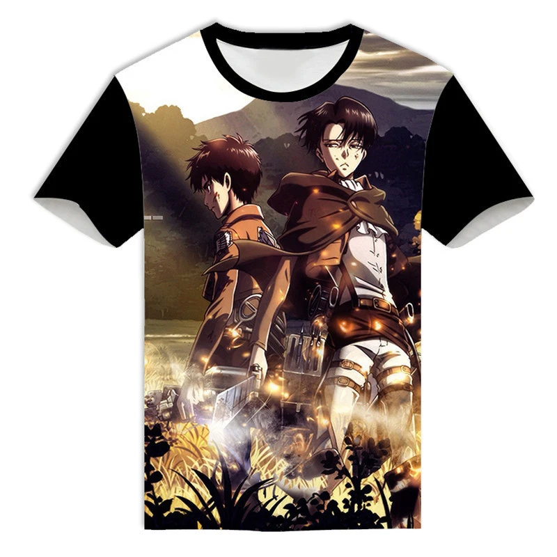 Anime Attack on Titan Eren T-shirts Summer Tshirt Cartoons 3D Printed  Girls Boys Unisex T-shirt Casual Fashion kids Tees Tops vintage shirts
