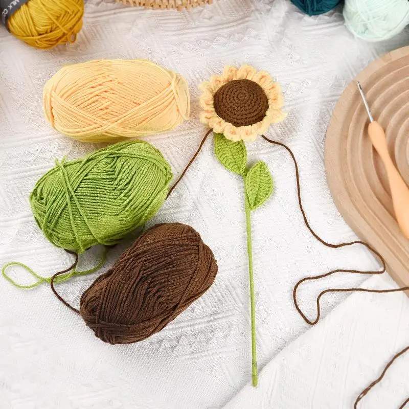 Description Picture 6 of item50g Milk Cotton Crochet Yarn 4ply Knitting Wool Needlework Dyed Lanas For Crochet Crafts Sweater Hat Dolls Scarf DIY Knitting