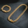 Hip Hop 13 Mm Studded with Ice Crystal Rhinestones Miami Curb Cuban Chain Bling Rappers Men Necklace Men and Women Jewelry 2
