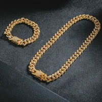 Hip Hop 13 Mm Studded with Ice Crystal Rhinestones Miami Curb Cuban Chain Bling Rappers Men Necklace Men and Women Jewelry 2