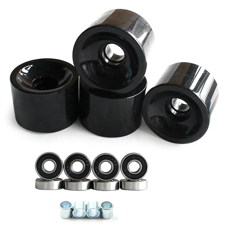 

Dancing Longboard 4PCS Skateboard Wheels Bearings ABEC-9 70X51mm PU 78A 75% Rebound Large Size Wheels,B