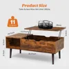 Lift Top Coffee Table for Living Room, Small Rising Wooden Dining Center Table with Storage Shelf, Café Tables 3