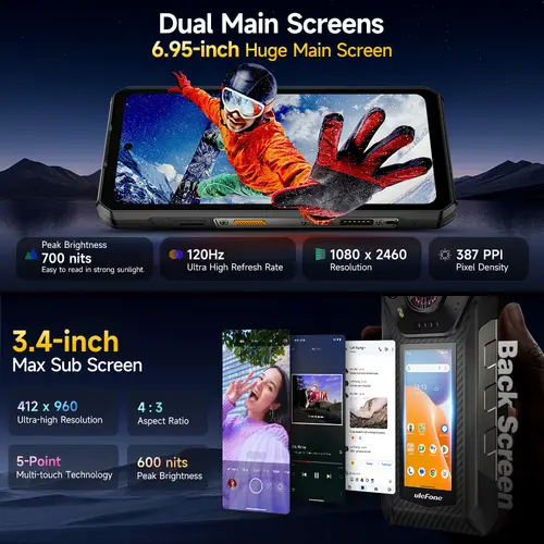 Ulefone Armor 30 Pro 5G Rugged Phone 6.9" 120Hz 32GB+512GB 12800mAh Night Camera 64MP NFC 66W Android 14 Smartphone - Image 2