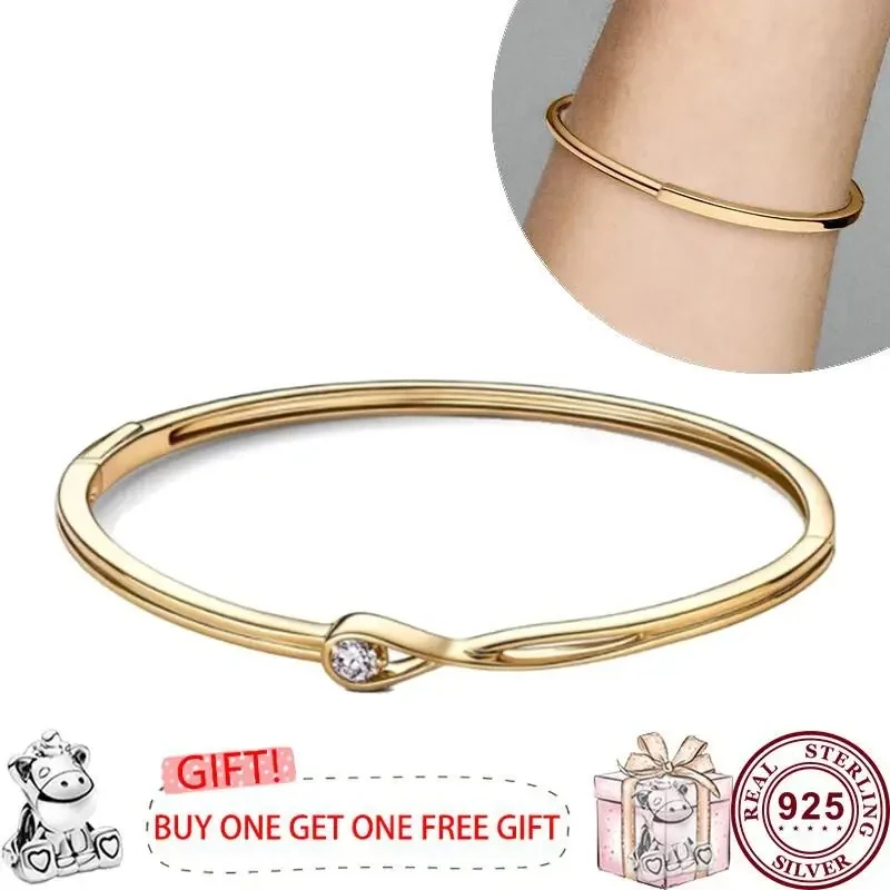 New Popular 925 Silver Signature Series I-d Meteor Women's Classic Open Signature Bracelet Suitable for Charming Jewelry